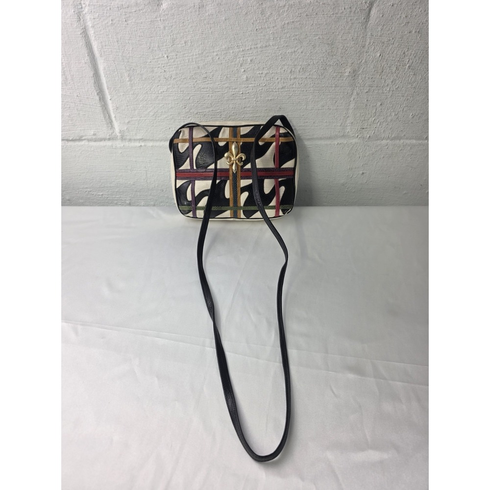 VTG 80s‎ Sharif Shoulder Handbag Crossbody Patchwork Purse Crest